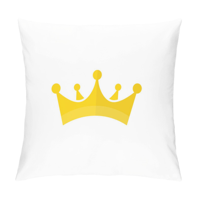 Personality  Golden Crown Icon Design. Simple Crown Symbol Vector Design And Illustration. Pillow Covers