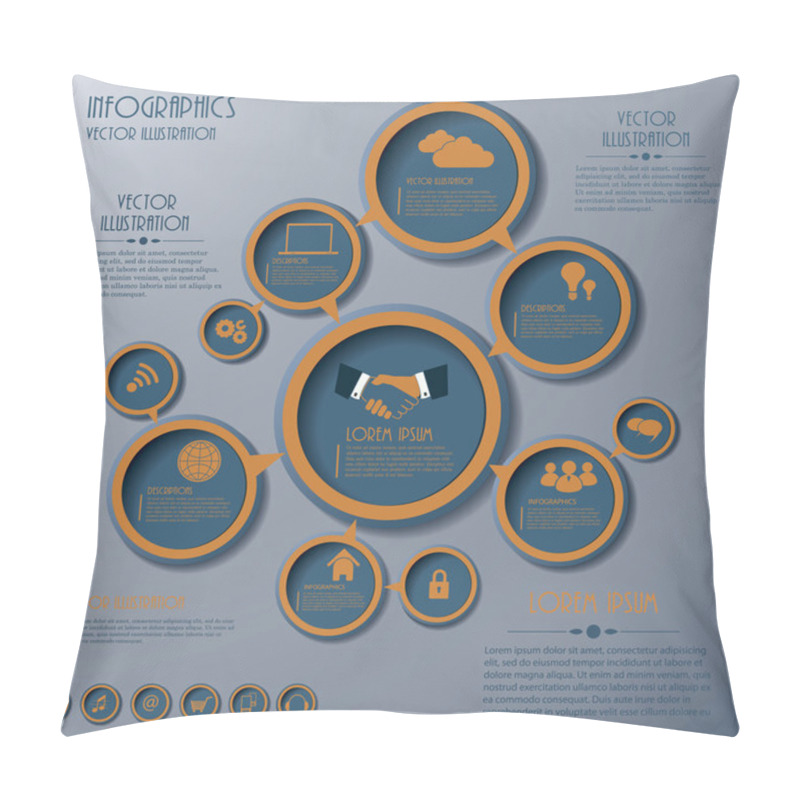 Personality  Communication Infographics. Design Template . Vector Illustratio Pillow Covers