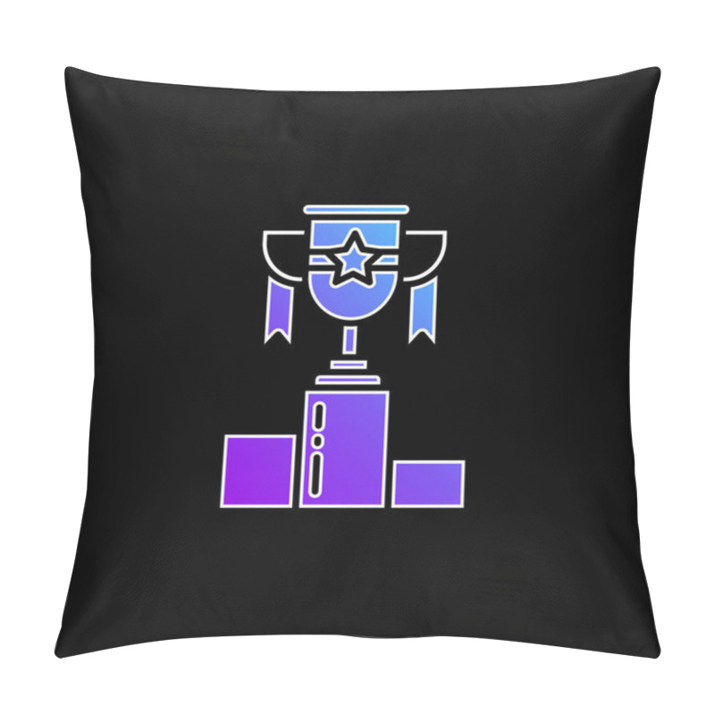 Personality  Award Blue Gradient Vector Icon Pillow Covers