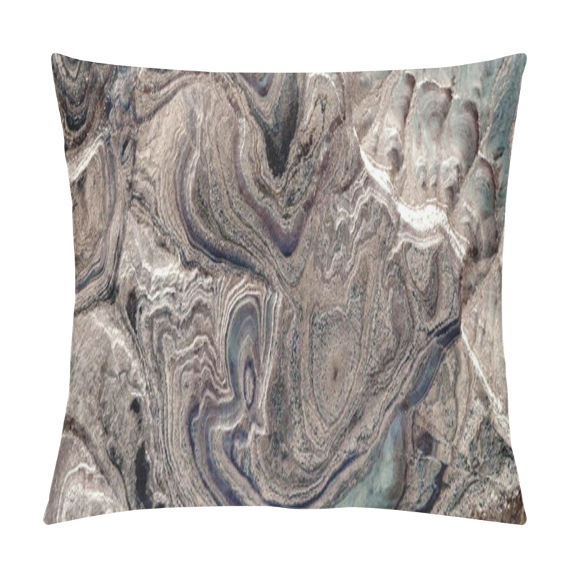 Personality  Natural Level Curves, Abstract Photography Of The Deserts Of Africa From The Air. Aerial View Of Desert Landscapes, Genre: Abstract Naturalism, From The Abstract To The Figurative, Contemporary Photo Art, Stock Photo Pillow Covers