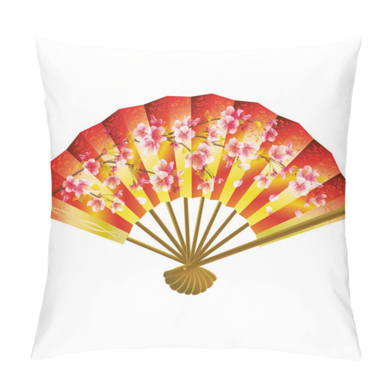 Personality  Japanese Fan Over White Pillow Covers