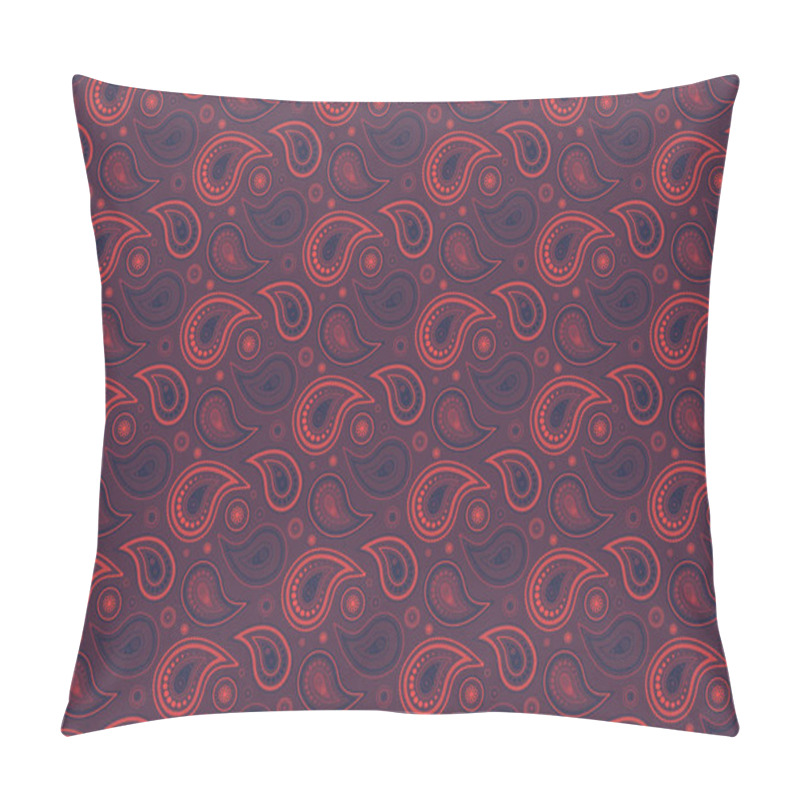 Personality  Elegant Paisley Pattern In Rich Burgundy And Deep Red Hues.  Perfect For Textile Design, Wallpaper, Or Fashion Projects. Pillow Covers