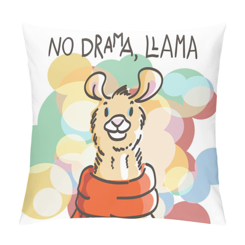 Personality  Cute Card With Cartoon Llama. Motivational And Inspirational Quote. Doodling Illustration Pillow Covers