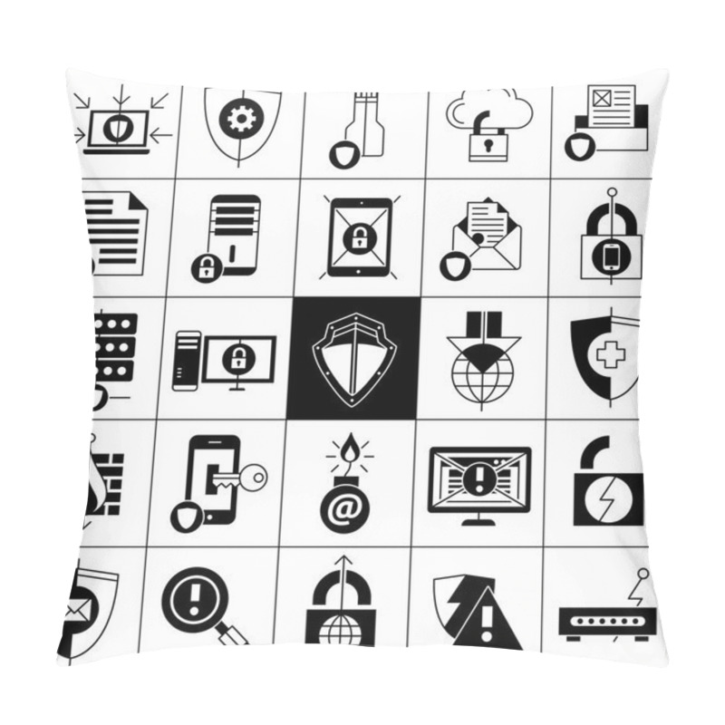 Personality  Data Protection Icons Set   Pillow Covers