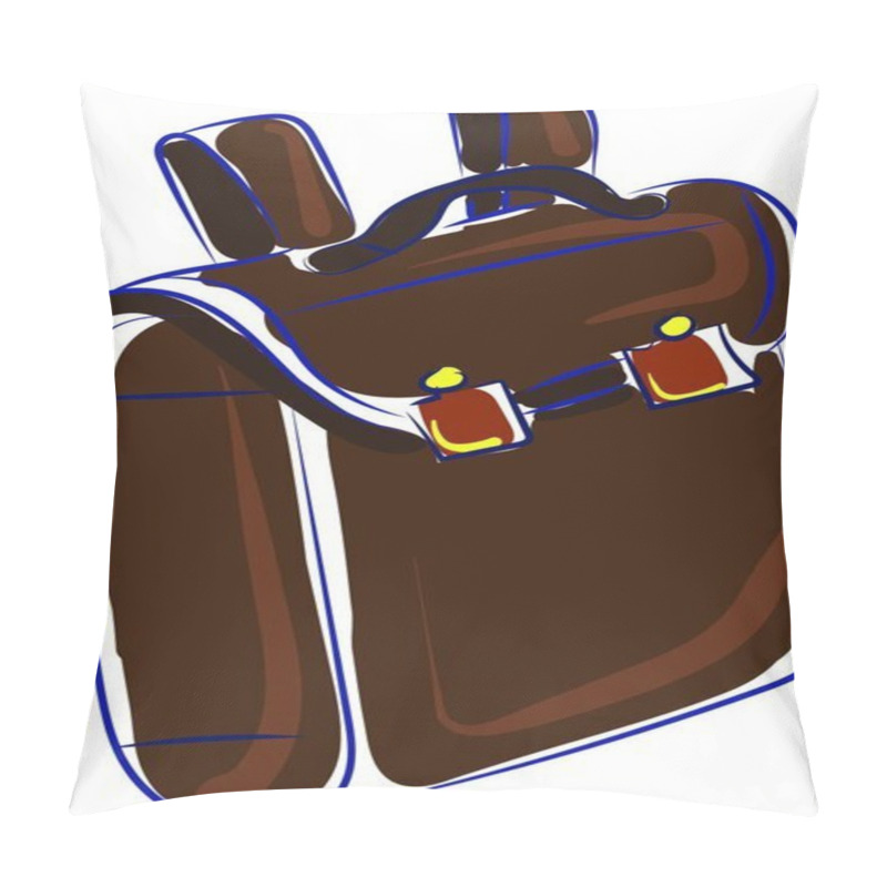 Personality  Brown Bag Drawing, Illustration, Vector On White Background. Pillow Covers