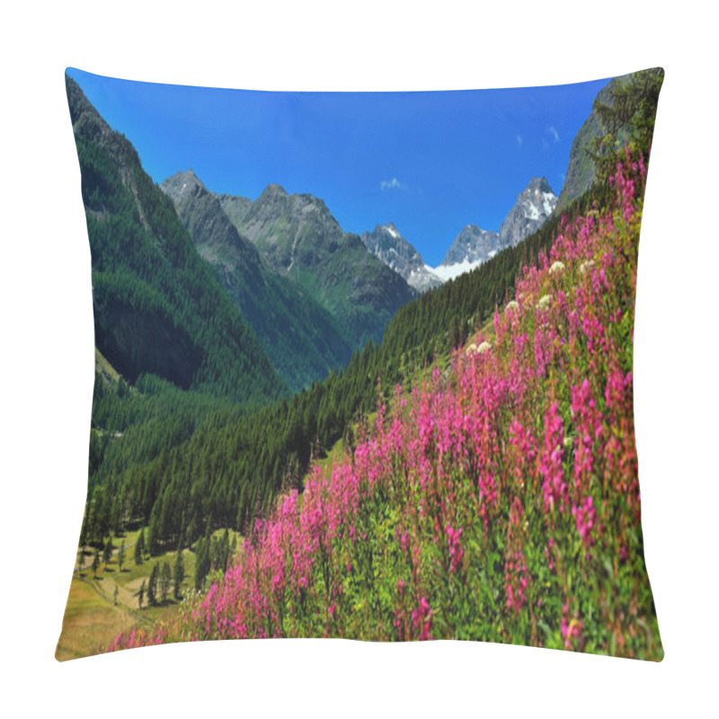 Personality  View From Rhemes Notre Dame On Granta Parey Mountain Pillow Covers