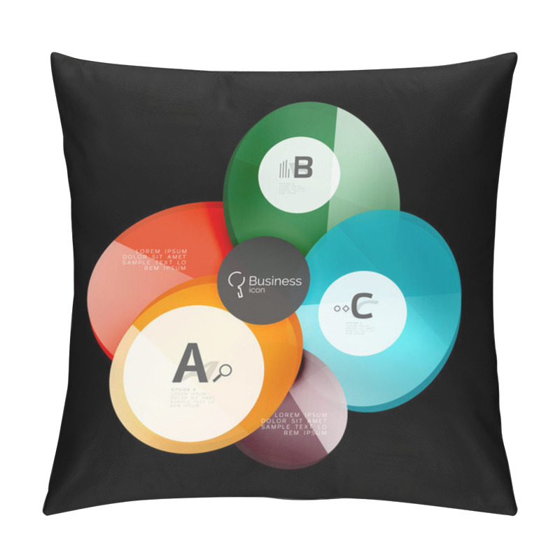 Personality  Glass Circles On Black Pillow Covers