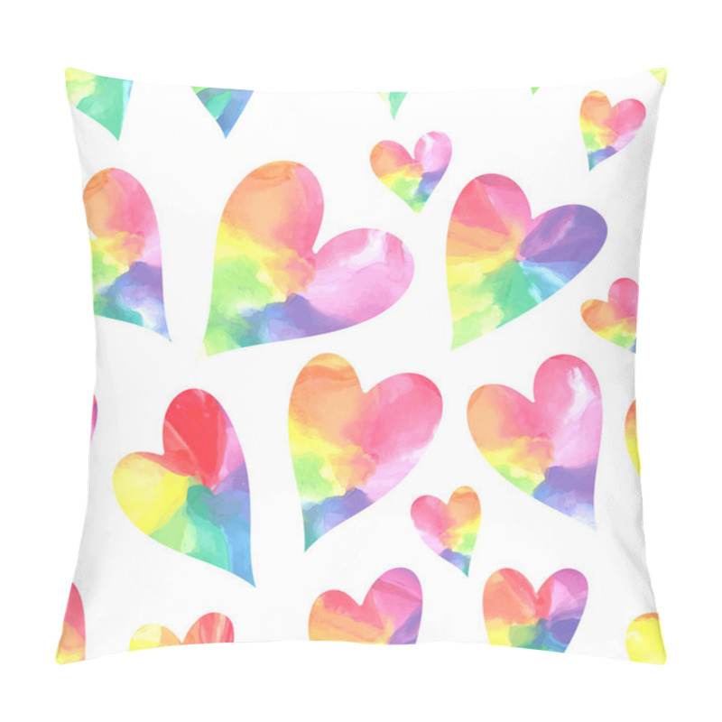 Personality  Rainbow Hearts Seamless Pattern Pillow Covers