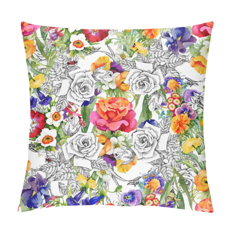 Personality  Beautiful Summer Flowers Pattern Pillow Covers