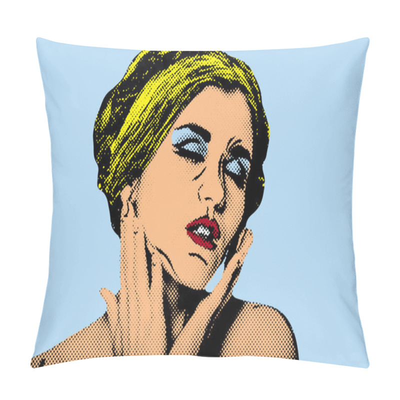 Personality  Pop Art Comic Style Woman, Retro Poster Pillow Covers