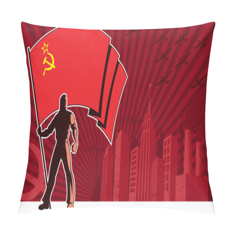 Personality  Flag Bearer USSR Background Pillow Covers