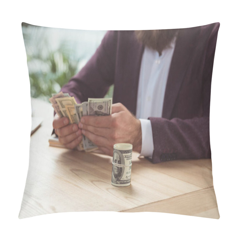 Personality  Businessman Counting Money Pillow Covers