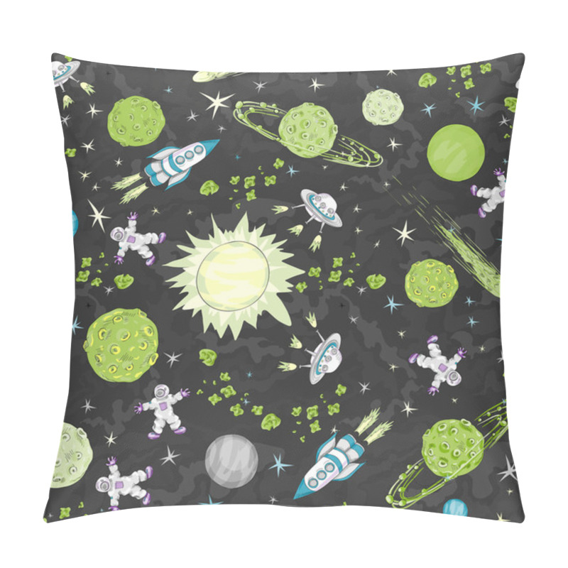 Personality  Hand Drawn Space Seamless Pattern Pillow Covers