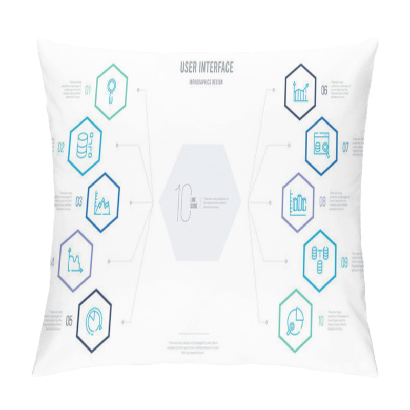 Personality  User Interface Concept Business Infographic Design With 10 Hexag Pillow Covers