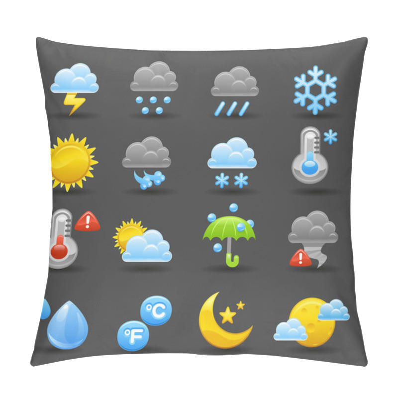 Personality  Weather Icon Set Pillow Covers