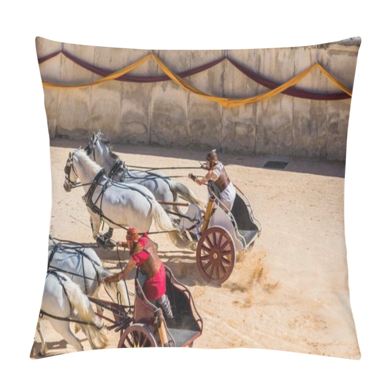 Personality  Reconstruction Of A Roman Chariot Race Pillow Covers