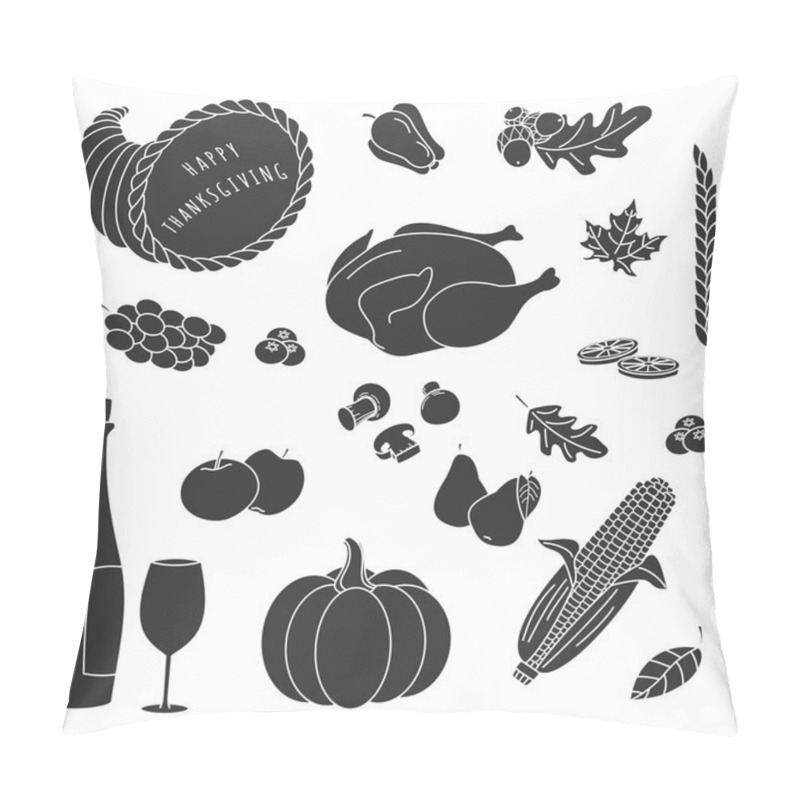 Personality  Thanksgiving Silhouette Elements. Pillow Covers