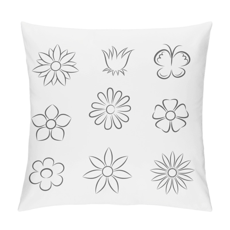 Personality  Flower Icons For Pattern Pillow Covers