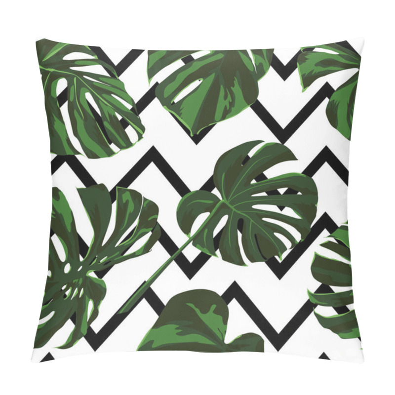 Personality  Tropical Print. Jungle Seamless Pattern. Vector Tropic Summer Motif With Hawaiian Flowers.  Pillow Covers