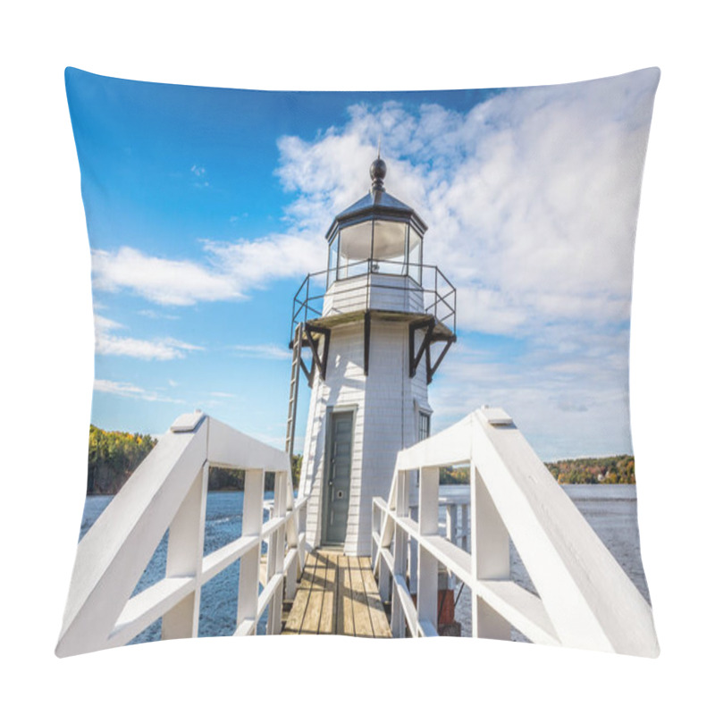 Personality  The Doubling Point Lighhouse, Kennebec River, Arrowsic, Maine Pillow Covers