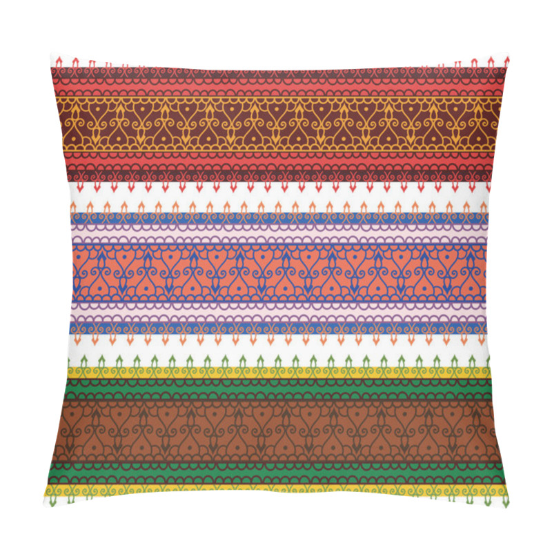 Personality  Colourful Henna Tattoo Borders Pillow Covers