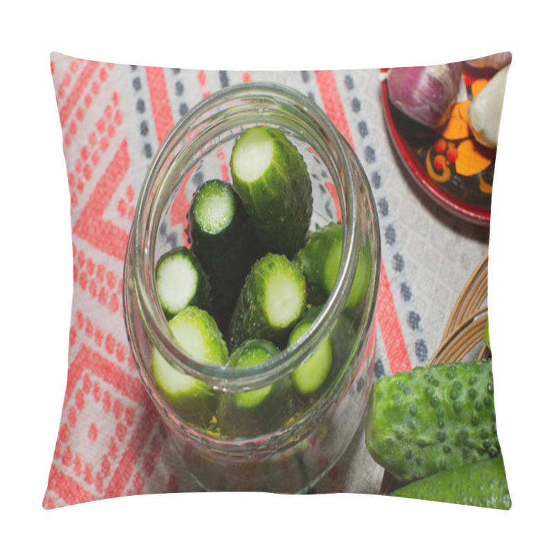 Personality  Pickling Cucumbers, Pickling - Hands Close-up, Cucumber, Herbs,  Pillow Covers