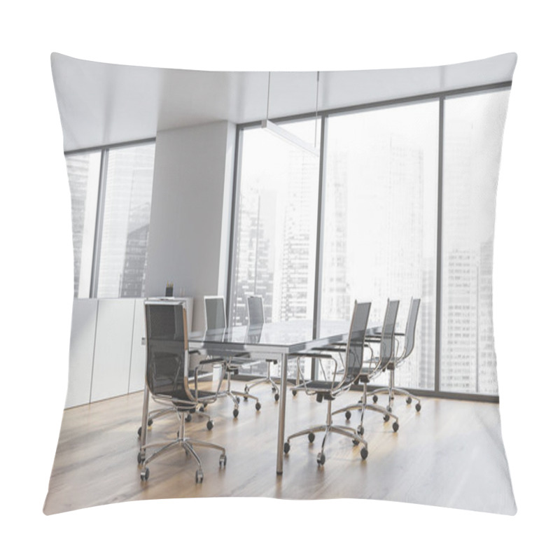 Personality  Modern White Empty Office Interior With Board Table. 3D Render. Pillow Covers