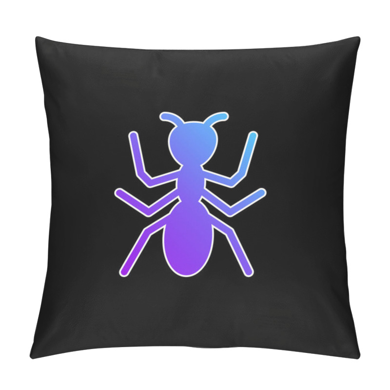 Personality  Ant Blue Gradient Vector Icon Pillow Covers