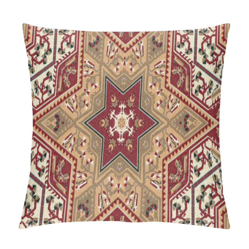 Personality  Abstract Ethnic Authentic Symmetric Pattern Ornamental Decorative Kaleidoscope Movement Geometric Circle And Star Shape Pillow Covers