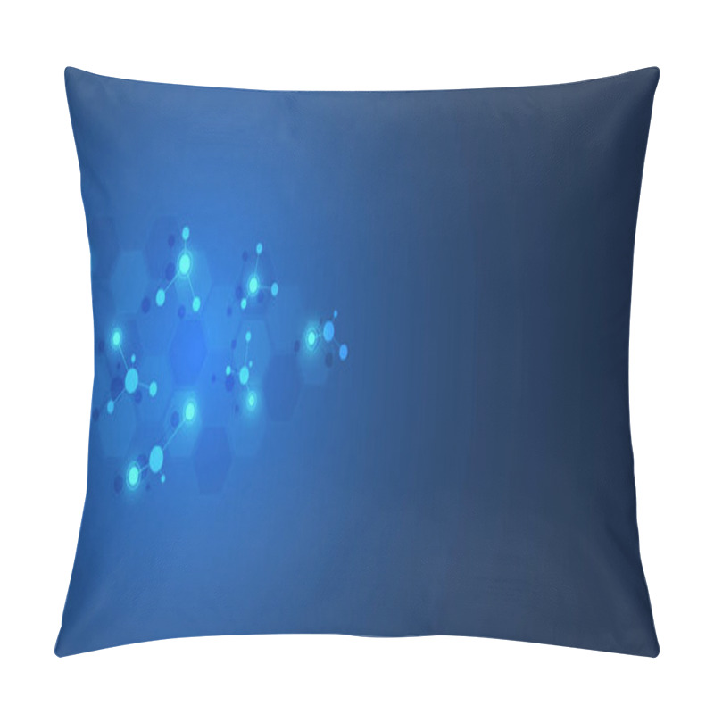 Personality  Abstract Background Of Molecular Structures. Molecules Or DNA Strand, Genetic Engineering, Neural Network, Innovation Technology, Scientific Research. Technological, Science And Medicine Concept. Pillow Covers