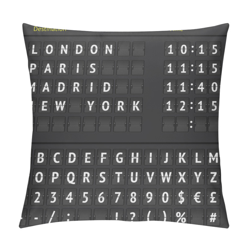 Personality  Analog Airport Scoreboard Pillow Covers