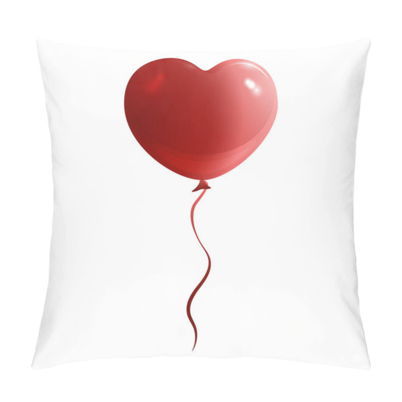 Personality  Red Balloon In The Form Of A Heart Holiday Isolated Pillow Covers