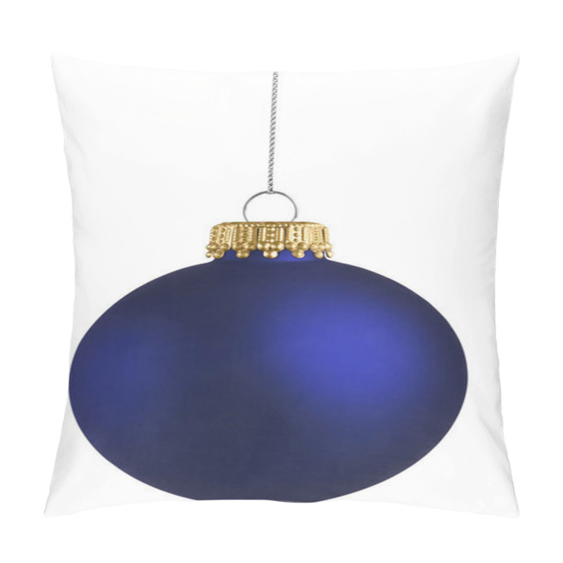 Personality  Blue Christmas Ball Over White Background Pillow Covers