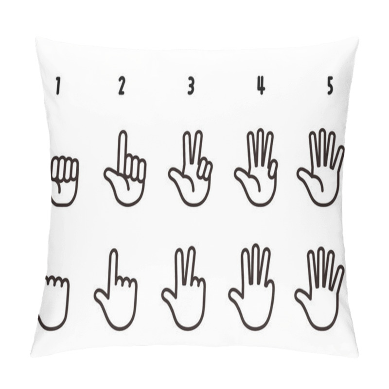 Personality  Hand Sign Clip Art Of Hand Counting(monochrome) Pillow Covers