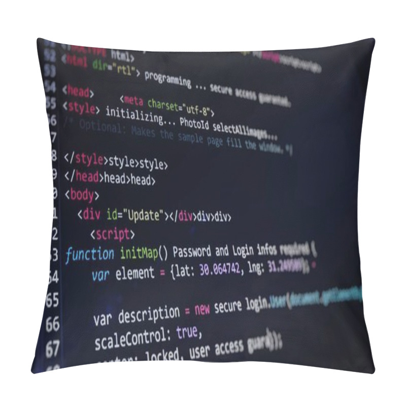 Personality  Computer Code Programming Coding Process 3d Illustration Pillow Covers