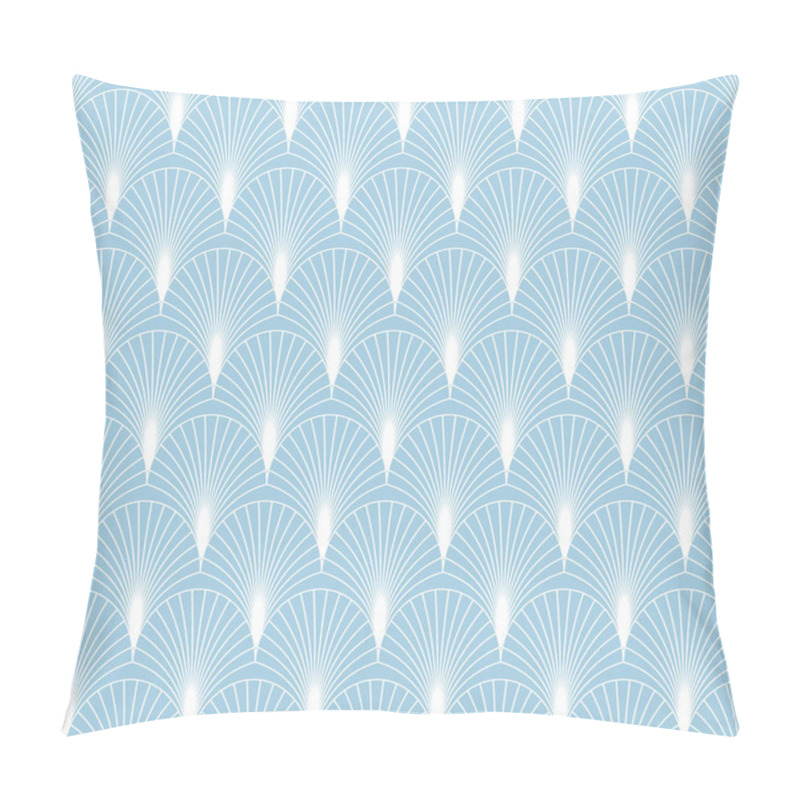 Personality  Elegant Seamless Art Deco Pattern With Fans Or Palm Leaves. Background With Elements In Shape Of Shell. Endless Backdrop In Style Of Nouveau. Pillow Covers