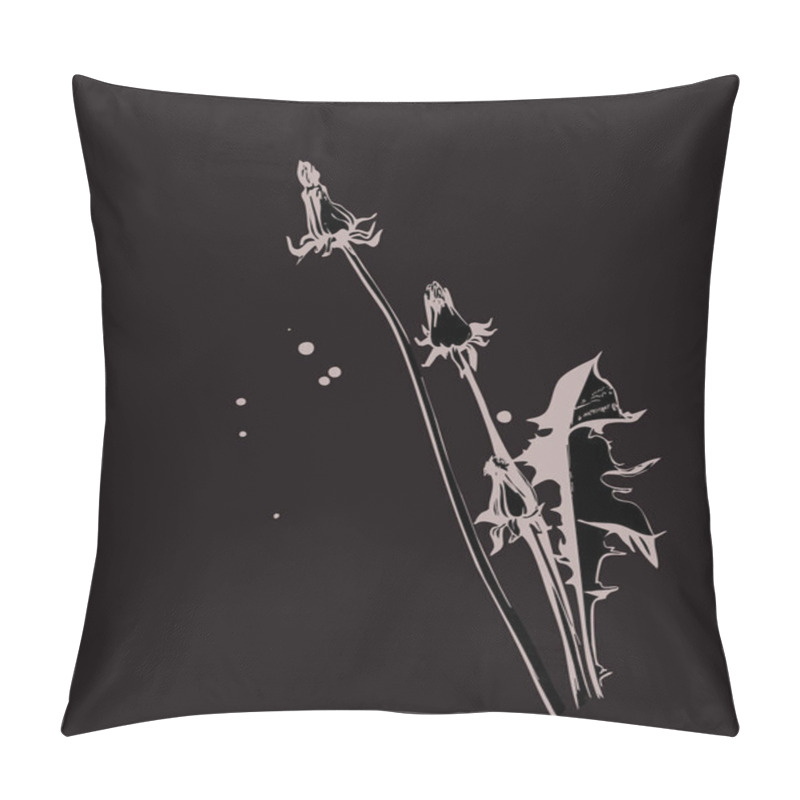 Personality  Monochrome Dandelion On Light Background Pillow Covers