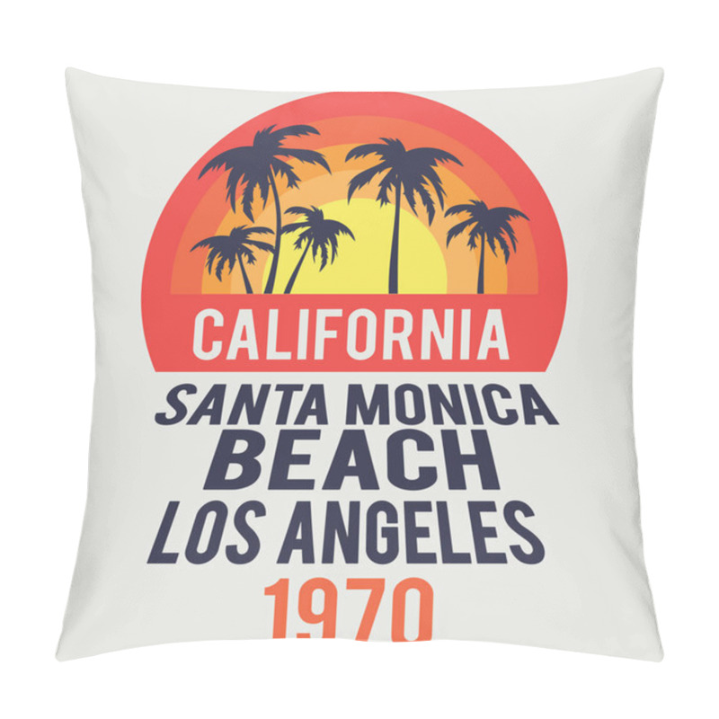 Personality  California Santa Beach Typography, T-shirt Graphic Pillow Covers