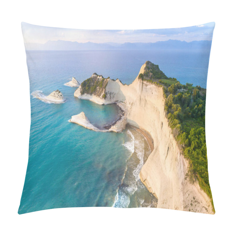 Personality  Beautiful View Of Cape Drastis In Corfu In Greece Pillow Covers