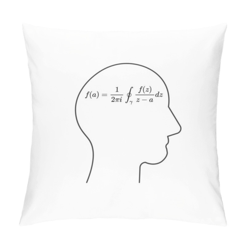 Personality  Linear Head With Mathematics Formula Education Concept. Stock Vector Illustration Isolated On White Background Pillow Covers