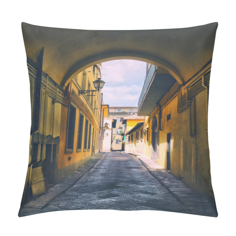 Personality  Arch On The Old Narrow Street In A Typical Small Italian Town Pillow Covers