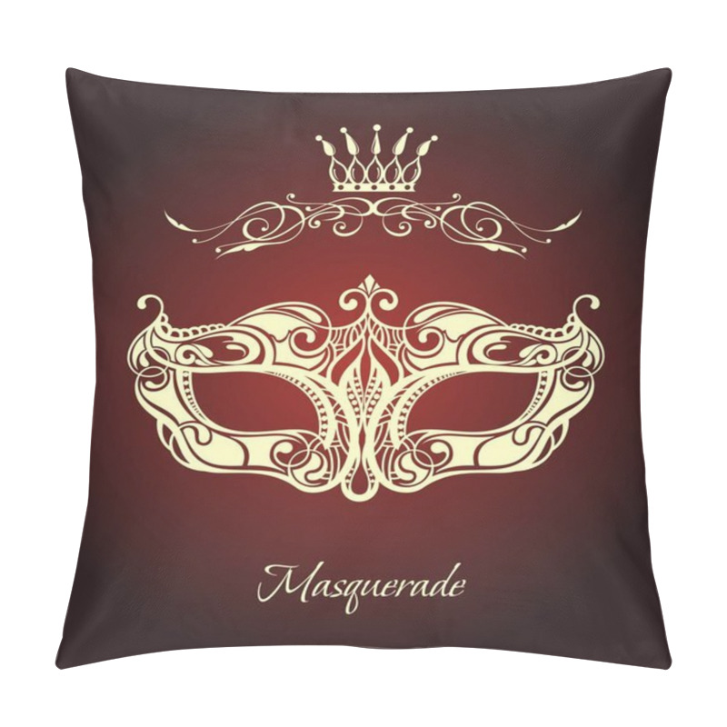 Personality  Mask Of Lace. Mardi Gras Vector Background Pillow Covers