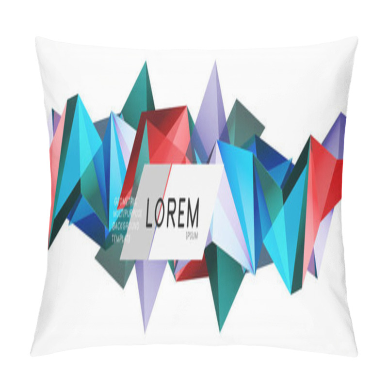 Personality  Triangle 3d Polygonal Art Style. Future Geometric Design. Vector Geometry Futuristic Illustration Pillow Covers