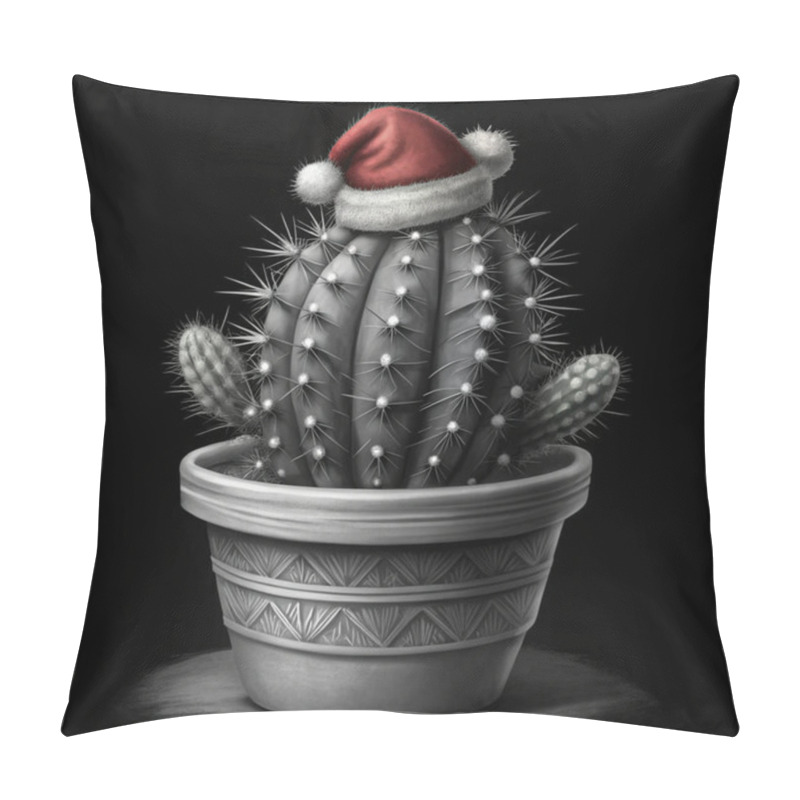 Personality  A Festive Christmas Cactus In A Rustic Pot Features Vibrant Red Blooms And Natural Details, Capturing The Essence Of Seasonal Charm And Decor. Pillow Covers