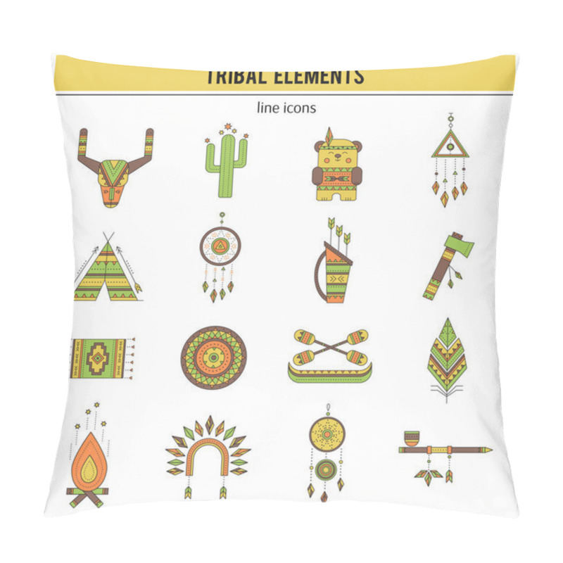 Personality  Tribal Icon Set Pillow Covers