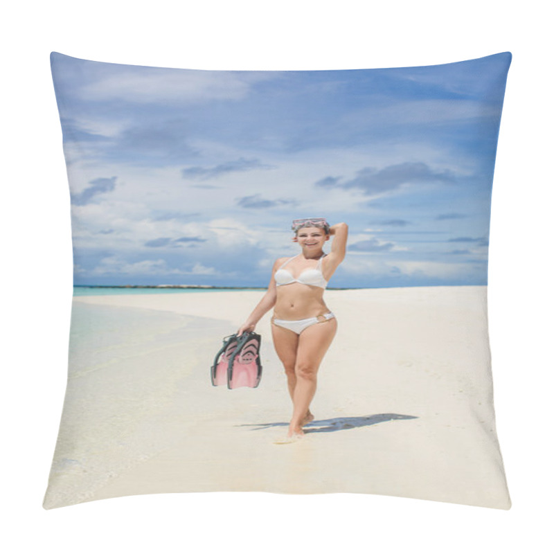 Personality  Woman With Snorkeling Outfit Pillow Covers