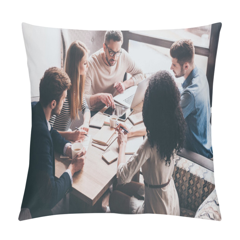 Personality  Handsome Man With His Coworkers Pillow Covers