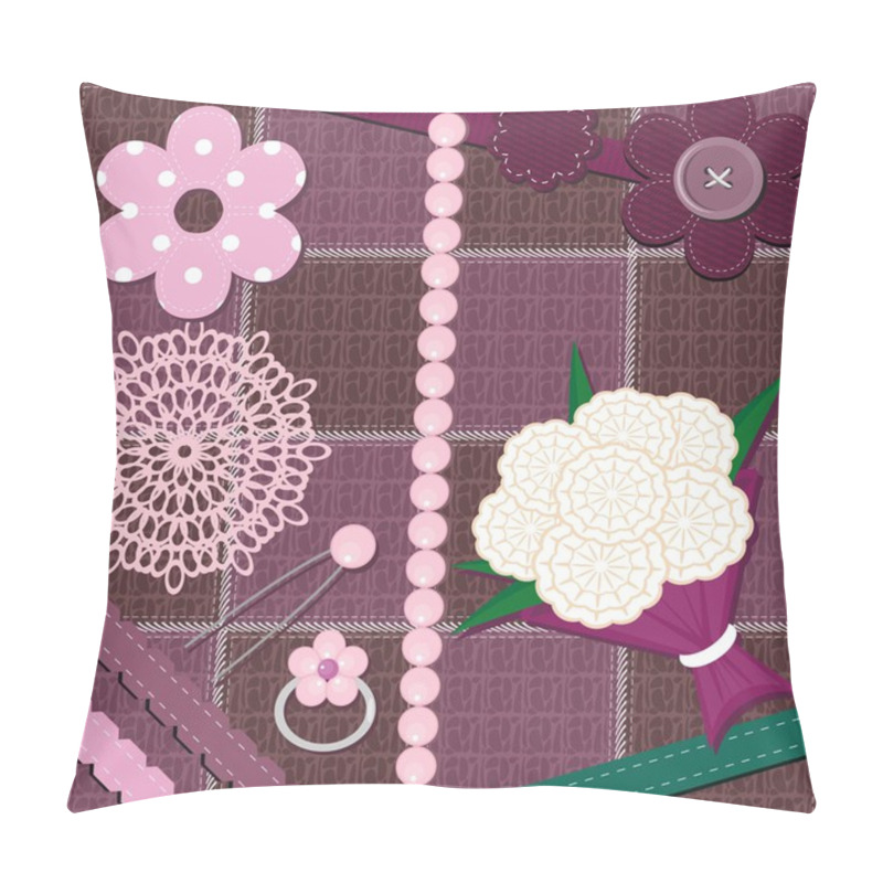 Personality  Set With Different Scrapbook Objects Pillow Covers