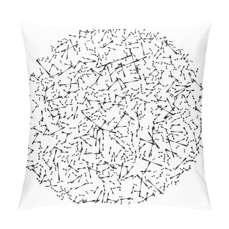 Personality  Chaotic Scattered Shapes Pattern Pillow Covers