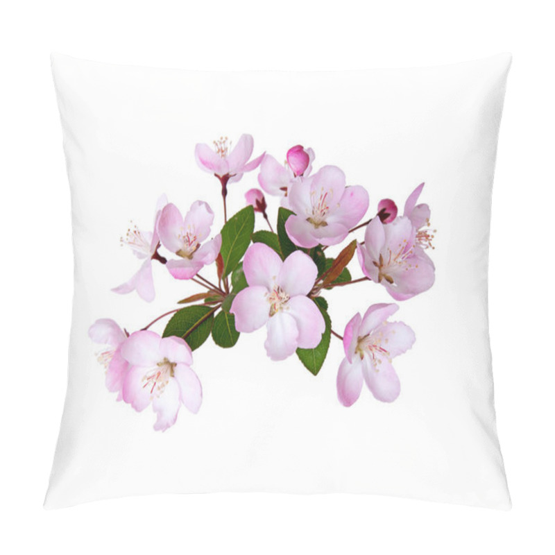 Personality  Blooming Peach Blossom In Spring Isolated On White Background Pillow Covers